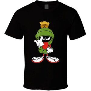Looney Tunes Marvin The Martian Character Green T-Shirt Cartoon Retro Tee